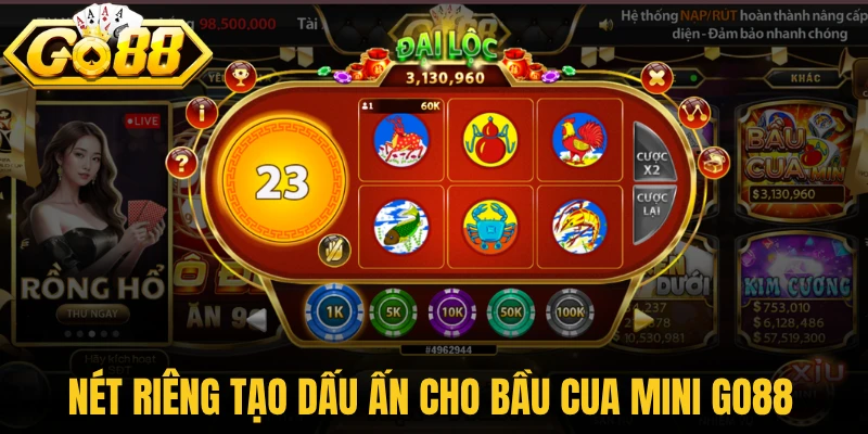 Nét riêng tạo dấu ấn cho bầu cua mini Go88 